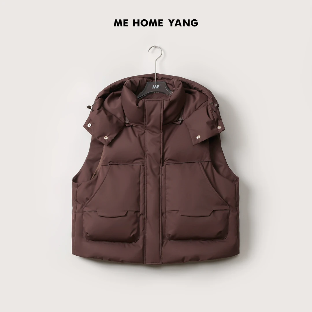 ME【冰岛之光】雾面柔雾白鹅绒不挑人保暖连帽马甲羽绒服MEQA5253