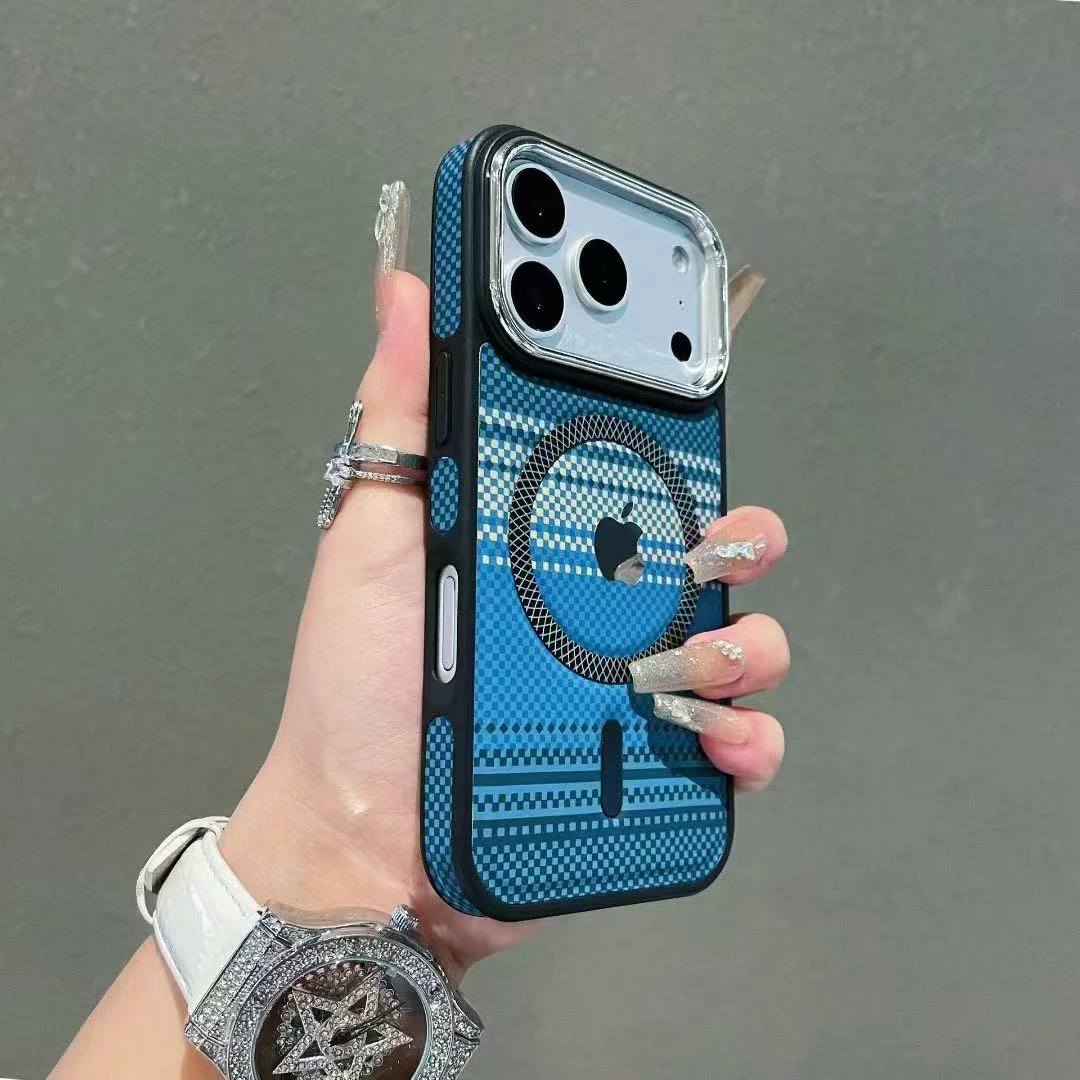 新款电镀碳纤维纹适用iPhone17promax手机壳苹果16pro时尚15个性