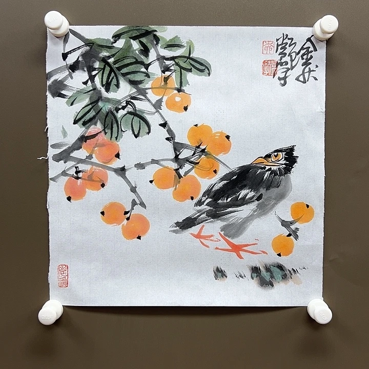 国画柳常学  手绘原创