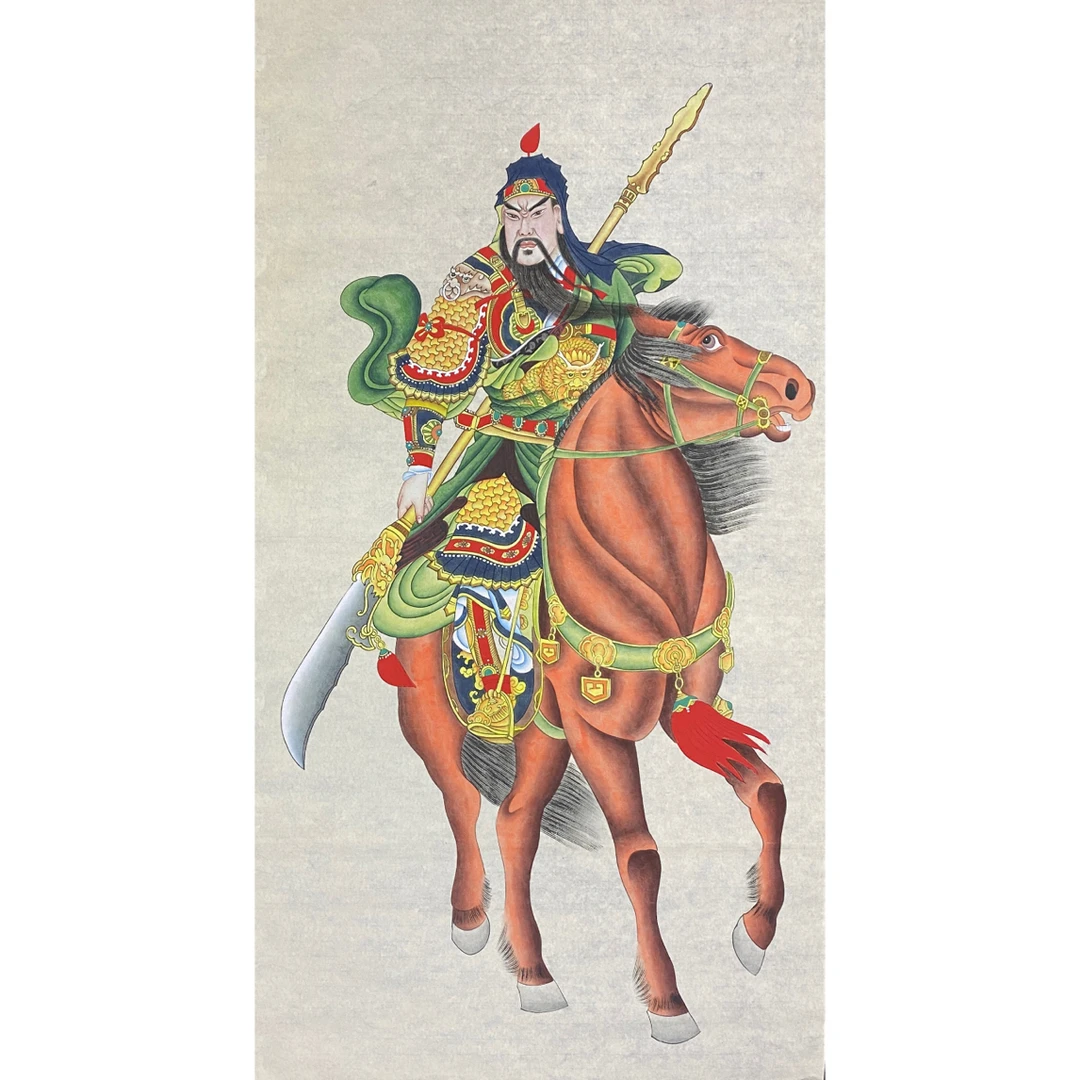 新中式四尺135×65竖幅关公装饰画