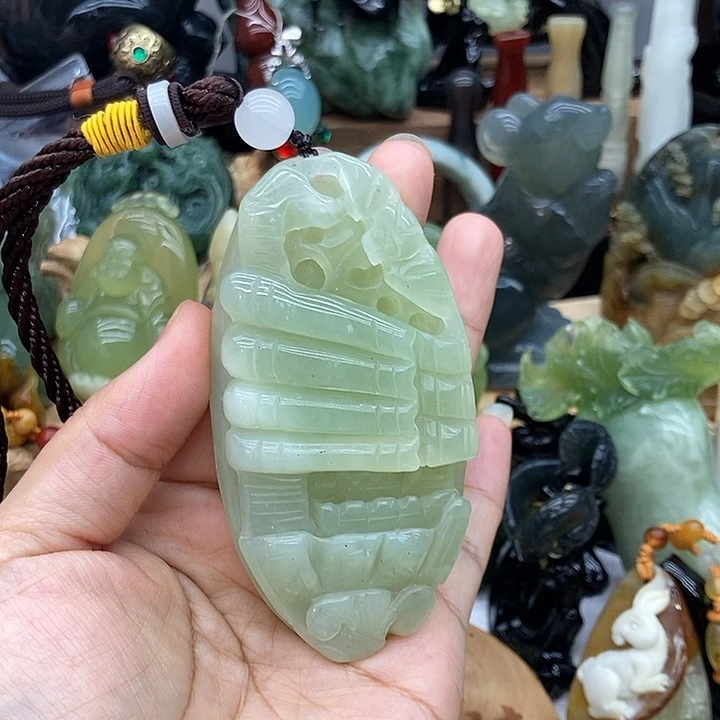 岫玉未镶嵌手链卡18