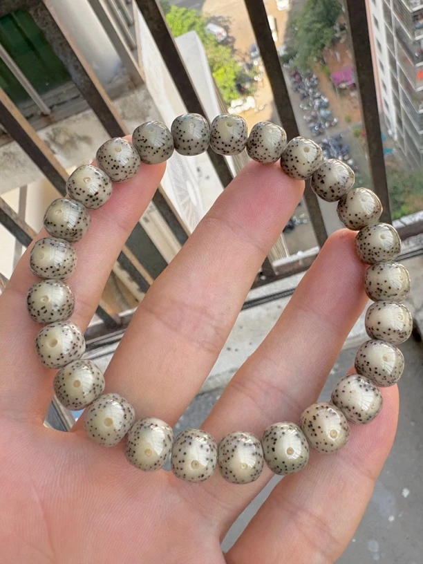 【自然光拍摄毕业级星月菩提】8x9爆透双留白桶珠手串星点如火龙