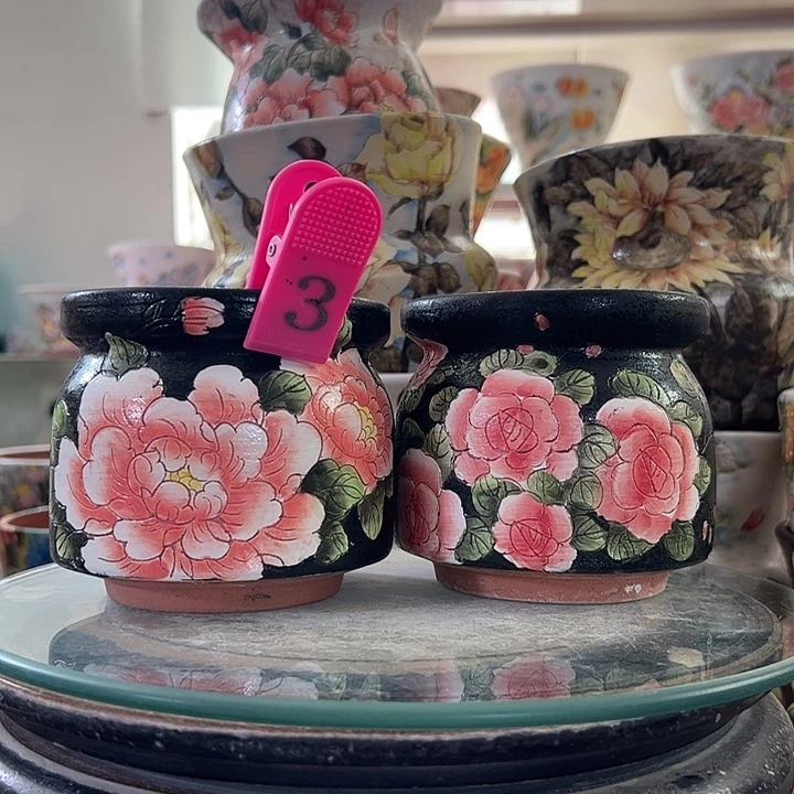 景德镇手绘花盆满38包邮偏远地区除外