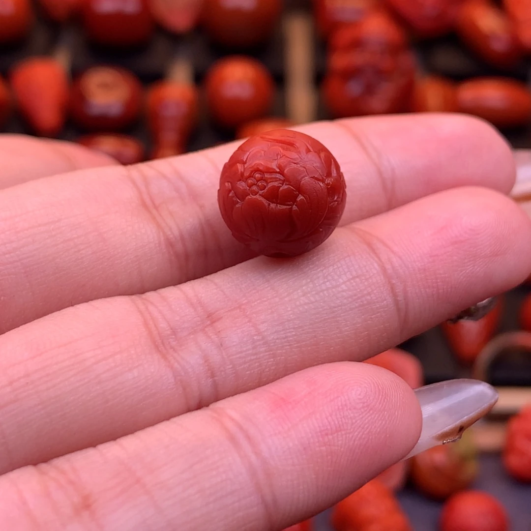 南红玛瑙未镶嵌精工货头高品莲花珠12.8mm