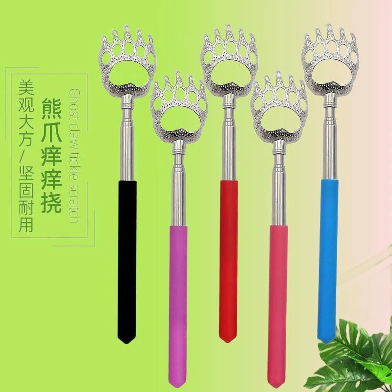 可伸缩不锈钢可爱熊爪痒痒挠 不求人痒痒耙 老头乐背部挠痒神器