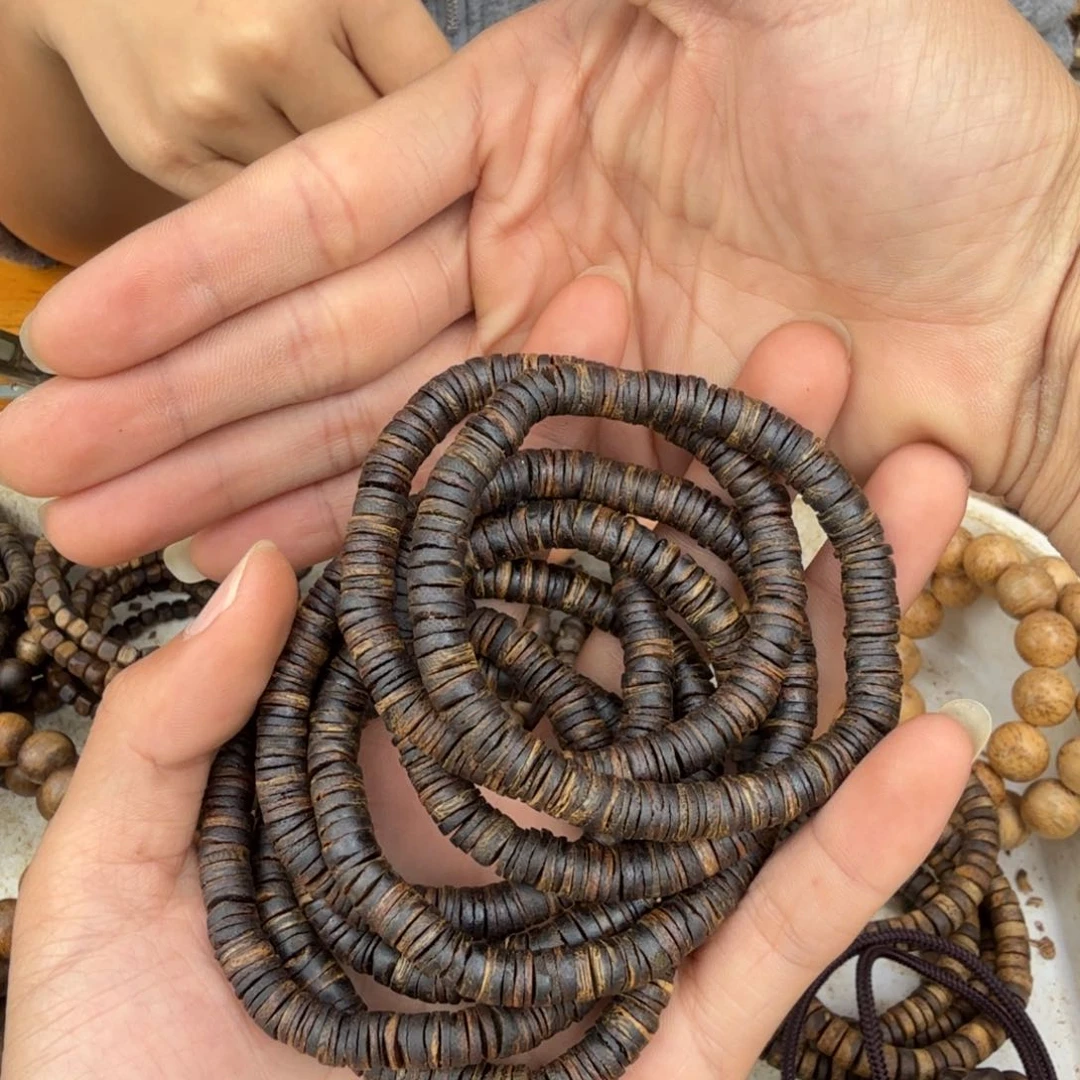 沉香手串单圈沉水片珠7克多样性发一