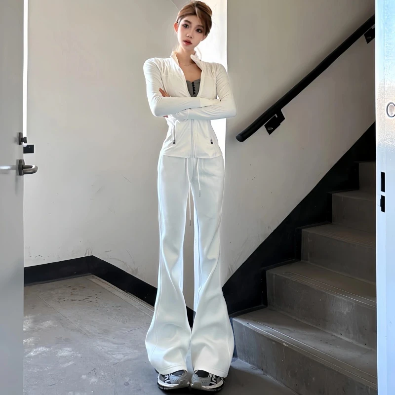 裤长112cm高个子瑜伽微喇裤女秋季显瘦拖地休闲裤加长运动休闲裤