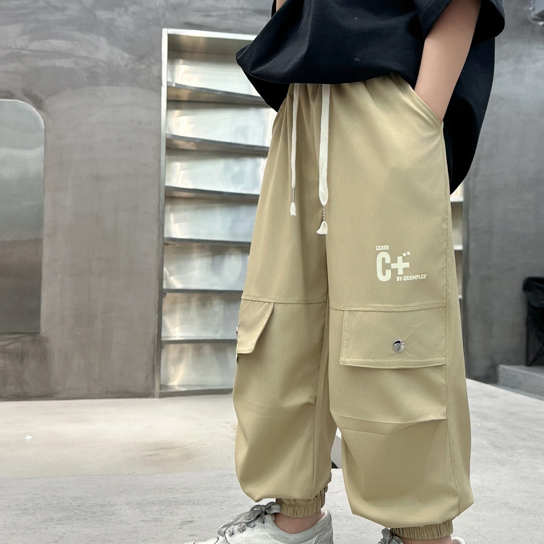 男童防蚊裤夏季冰丝速干运动休闲儿童中大童网眼夏装2025新款