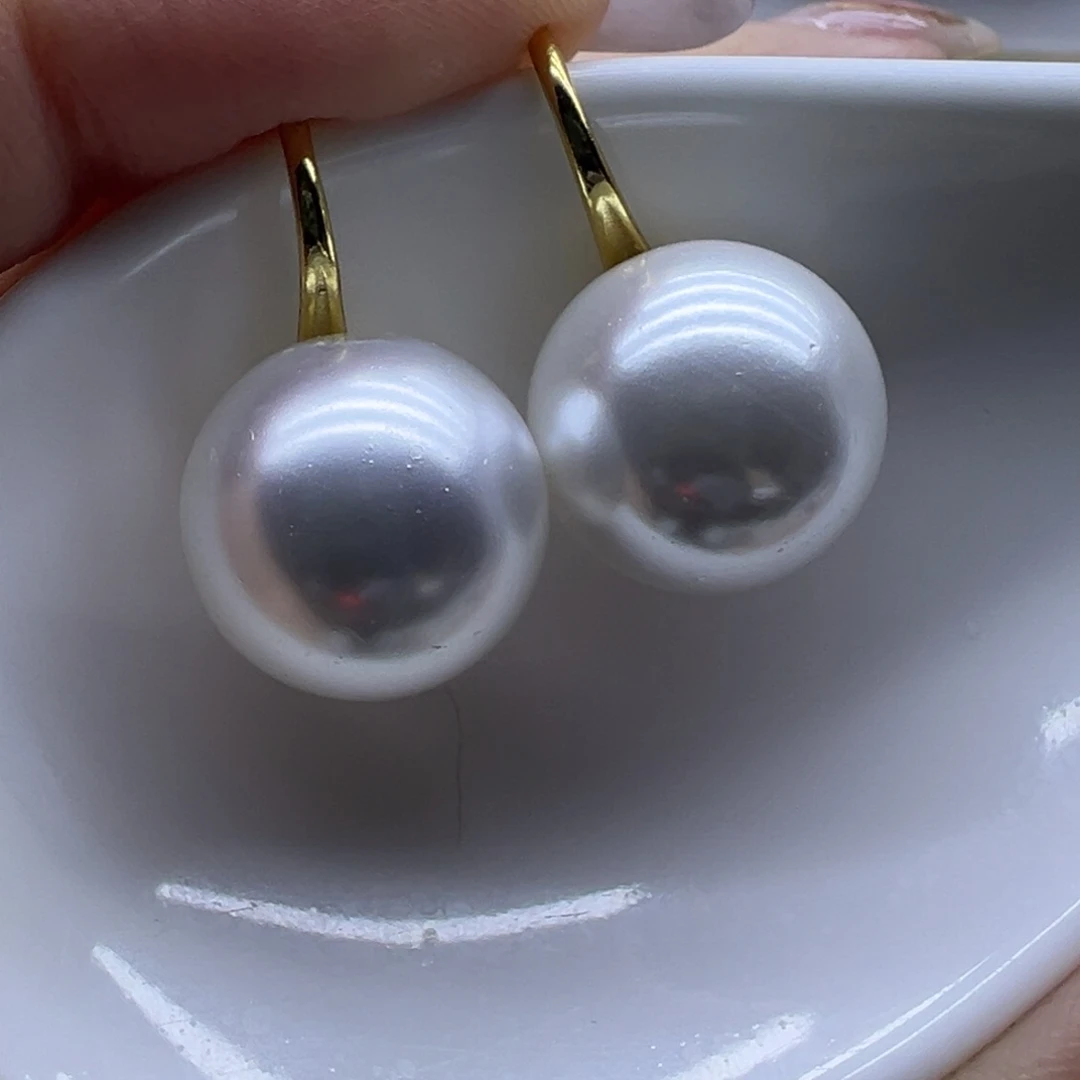 淡水珍珠耳饰18K金镶嵌