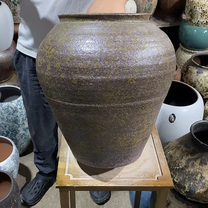 紫砂花盆口21高度36铁锈888