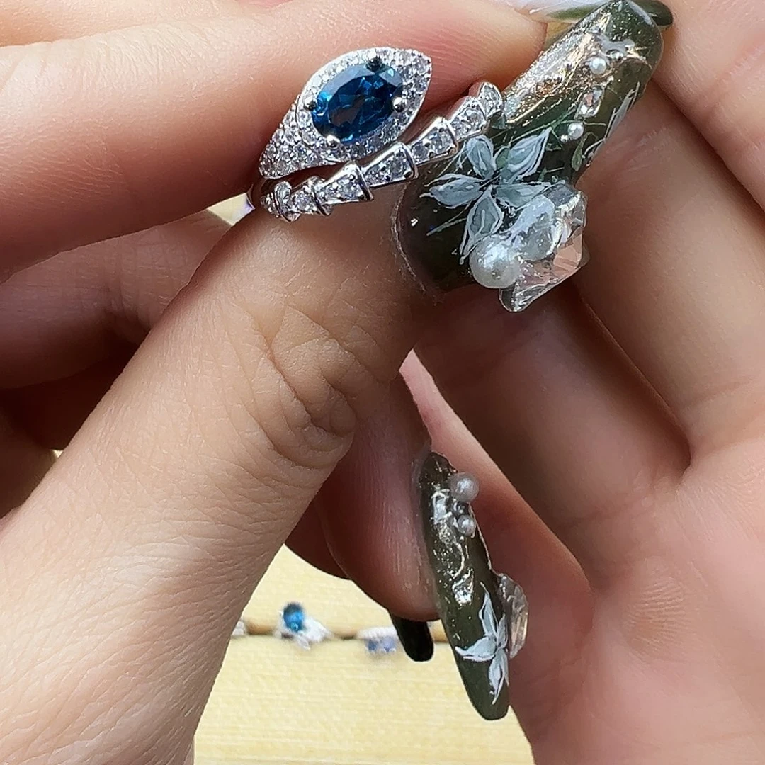 托帕石戒指银S925镶嵌啊啊啊啊啊