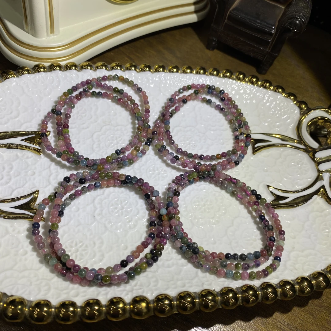 D98-天然老矿料碧玺手串多圈-多样性发其一