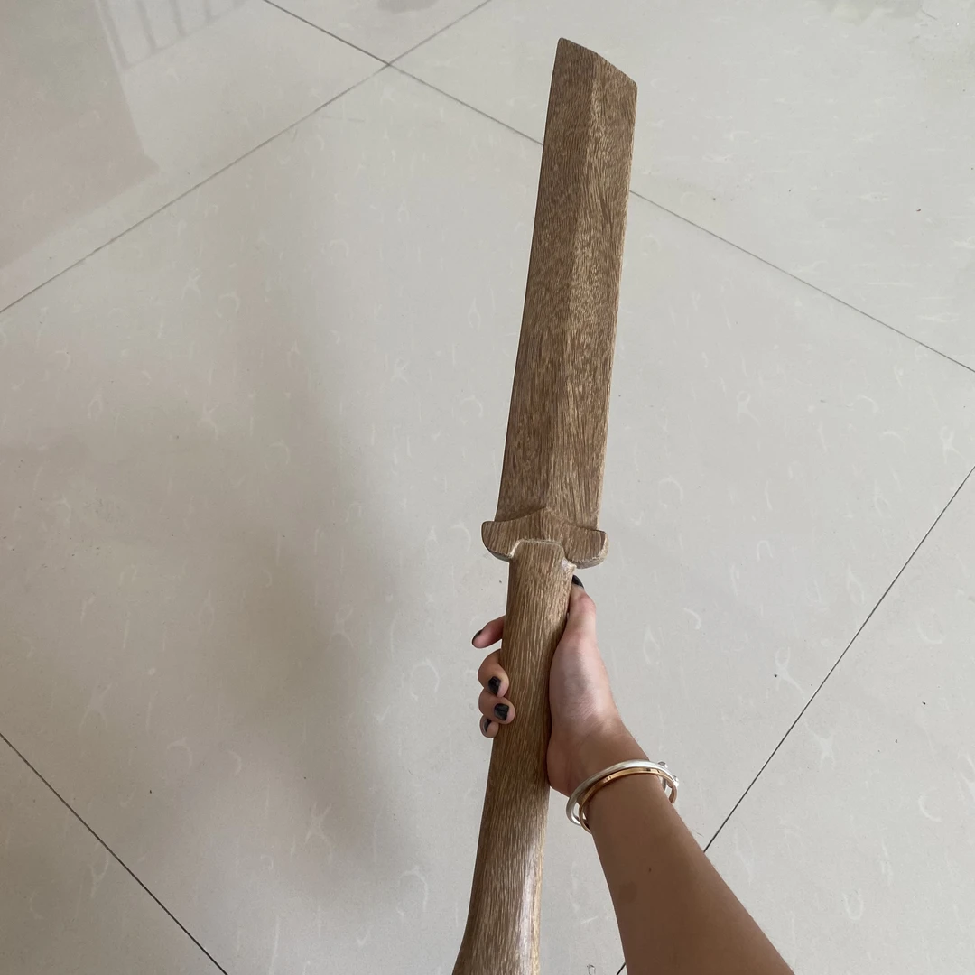 新手入门双手残剑整木一体雕刻配重练习用