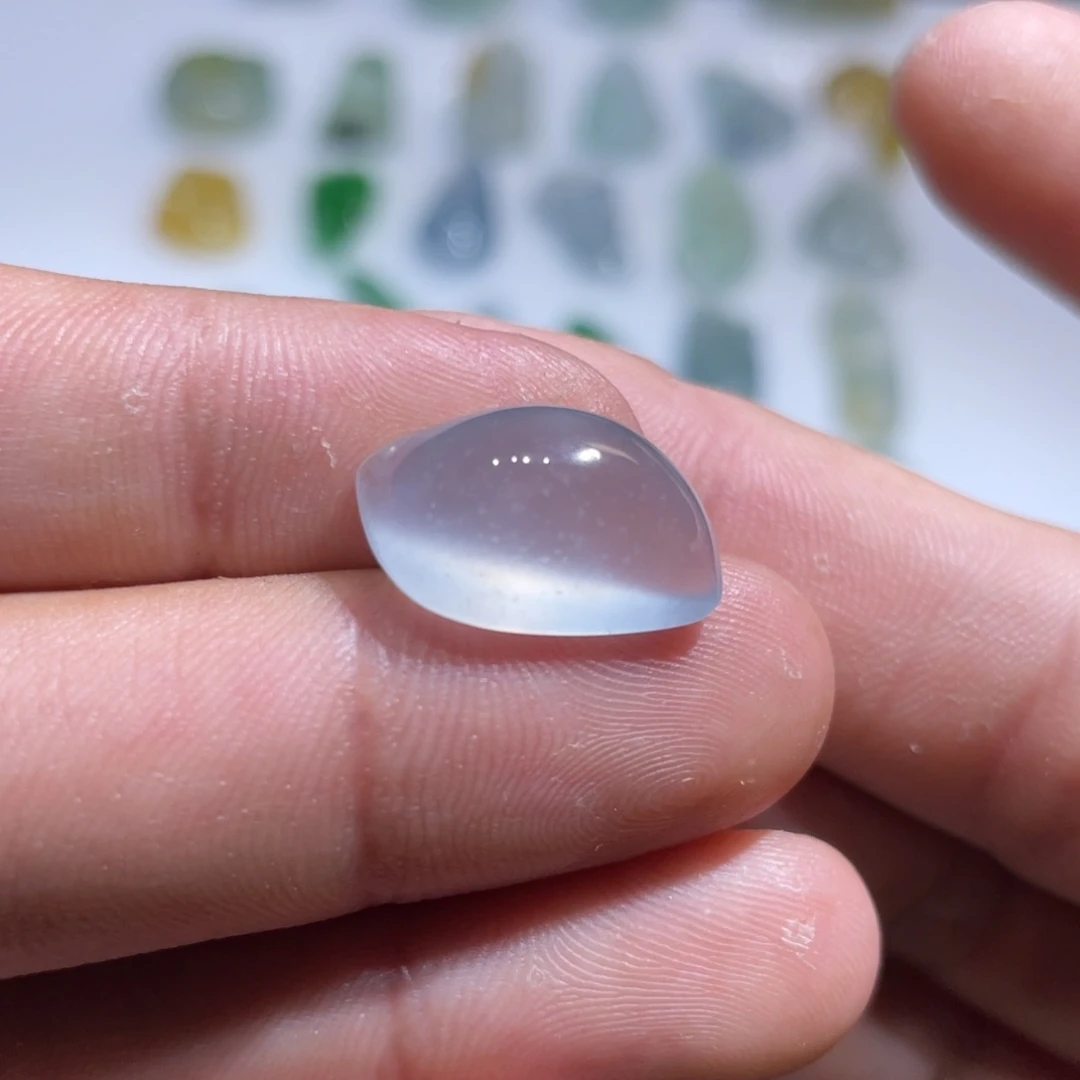 颈饰未镶嵌翡翠高冰玻雪花棉随形