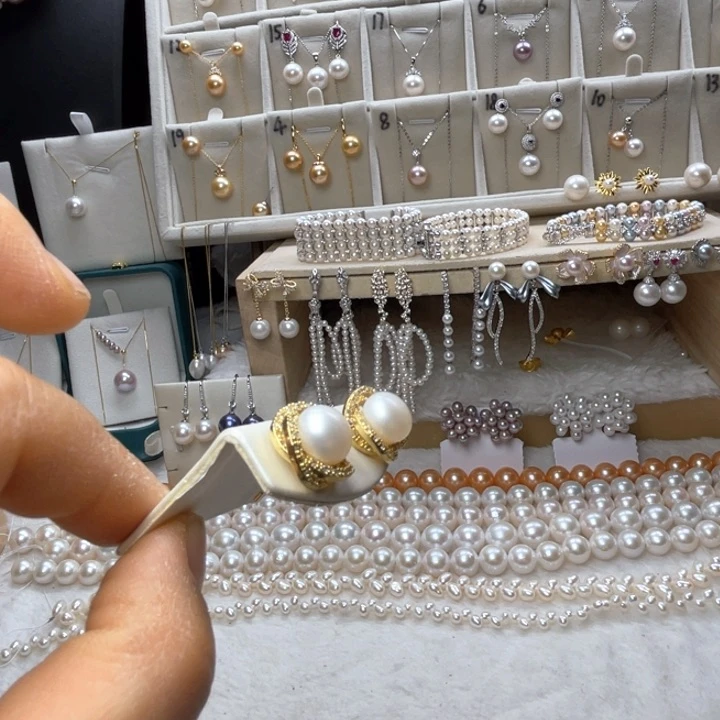 银S925镶嵌珍珠首饰淡水珍珠