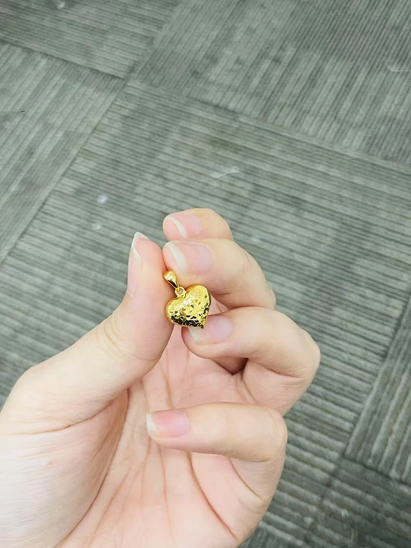 足金999碎冰胖心吊坠 2.42