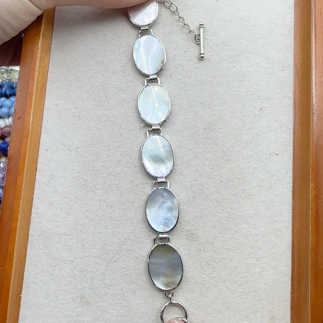 玛瑙/玉髓未镶嵌珠宝半成品黑蝶贝链子一条特价