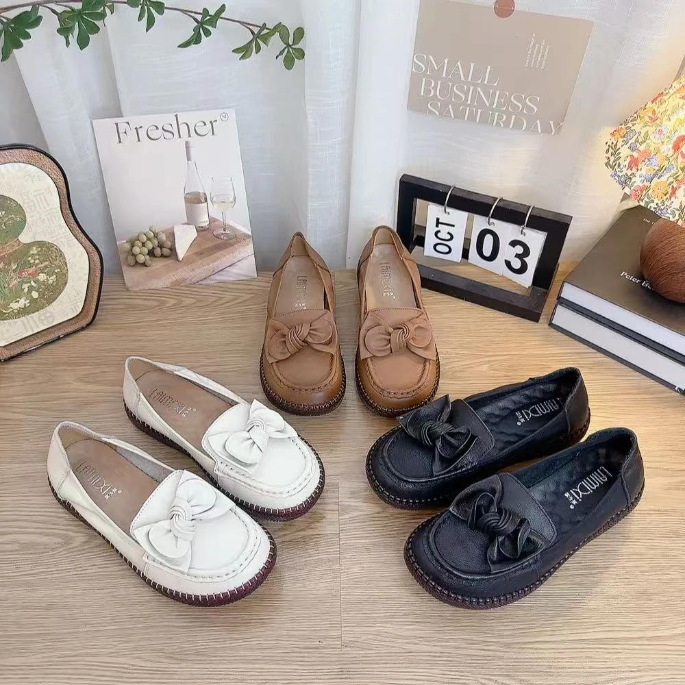 C2385蝴蝶结一脚蹬软底妈妈鞋