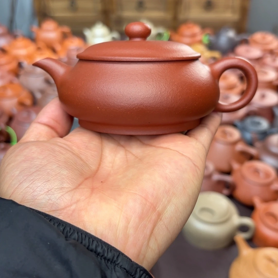 茶壶紫砂明炉180毫升红降坡