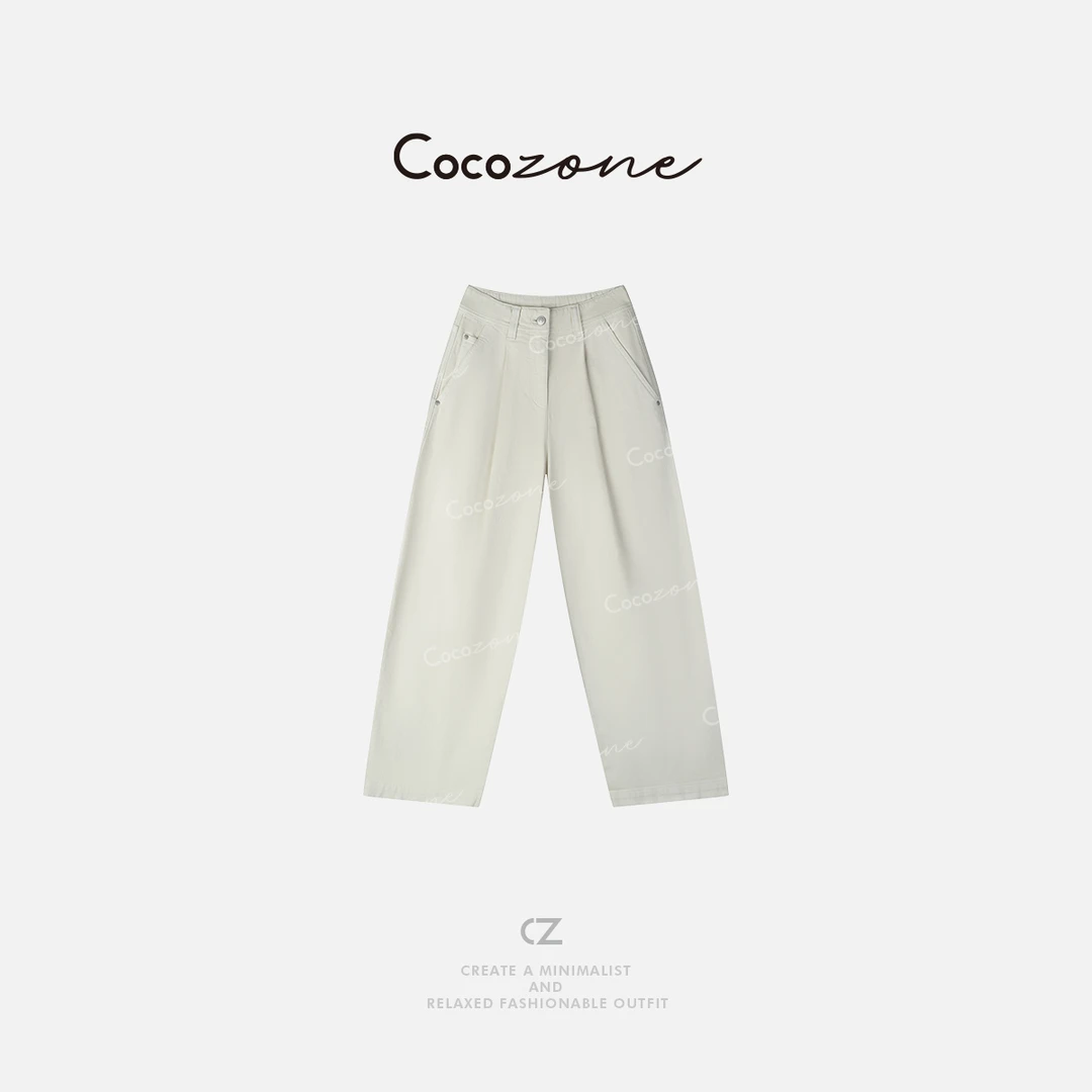 COCO ZONE 刘一一“晨露米”春季简约水洗高腰显瘦牛仔裤CD1A0042