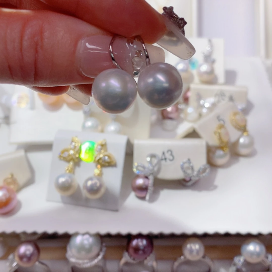 淡水珍珠耳饰合金