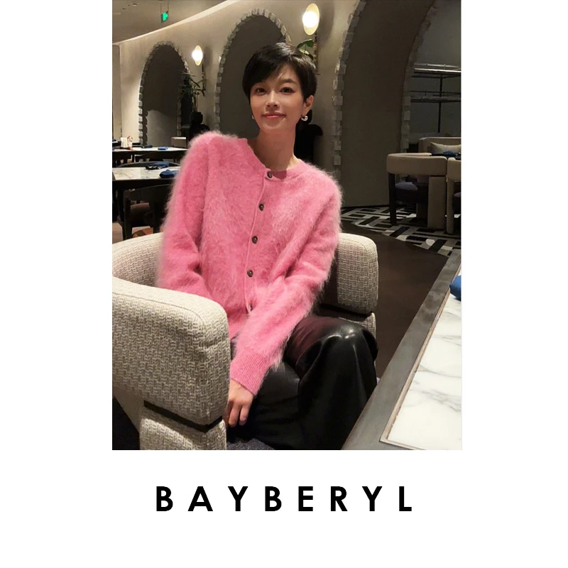 CC12-BAYBERYL老贝织梦*拉绒柔软排扣圆领秋冬针织开衫ZZS4J3101