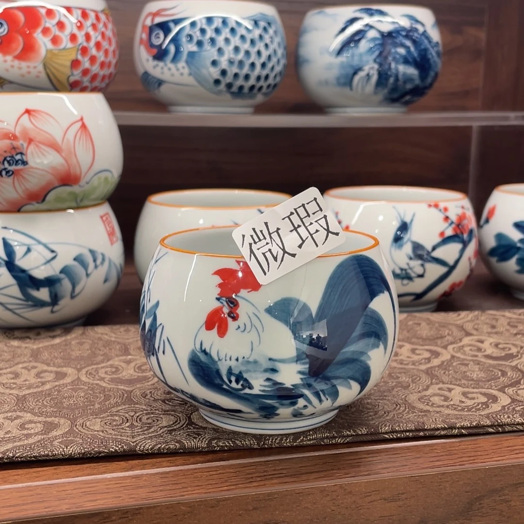 有瑕釉下彩纯手绘