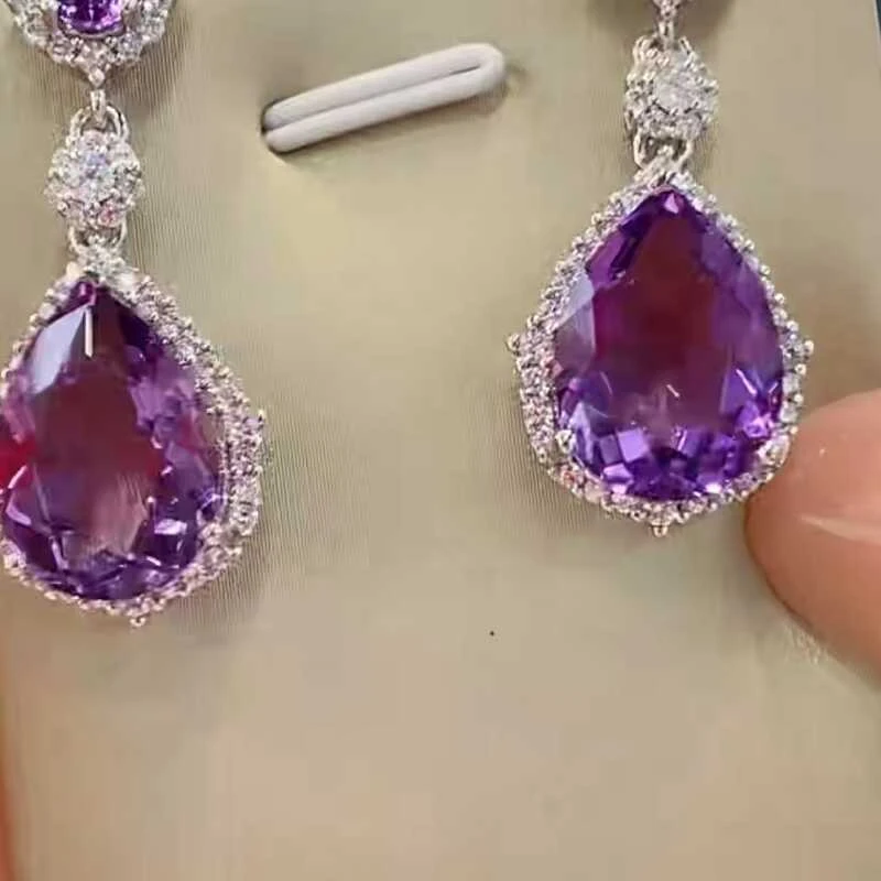 紫水晶耳钉S925银9.20/220
