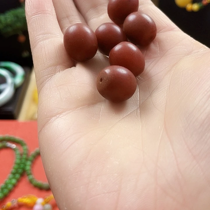 未镶嵌琥珀裸石枣红皮蜜蜡单珠