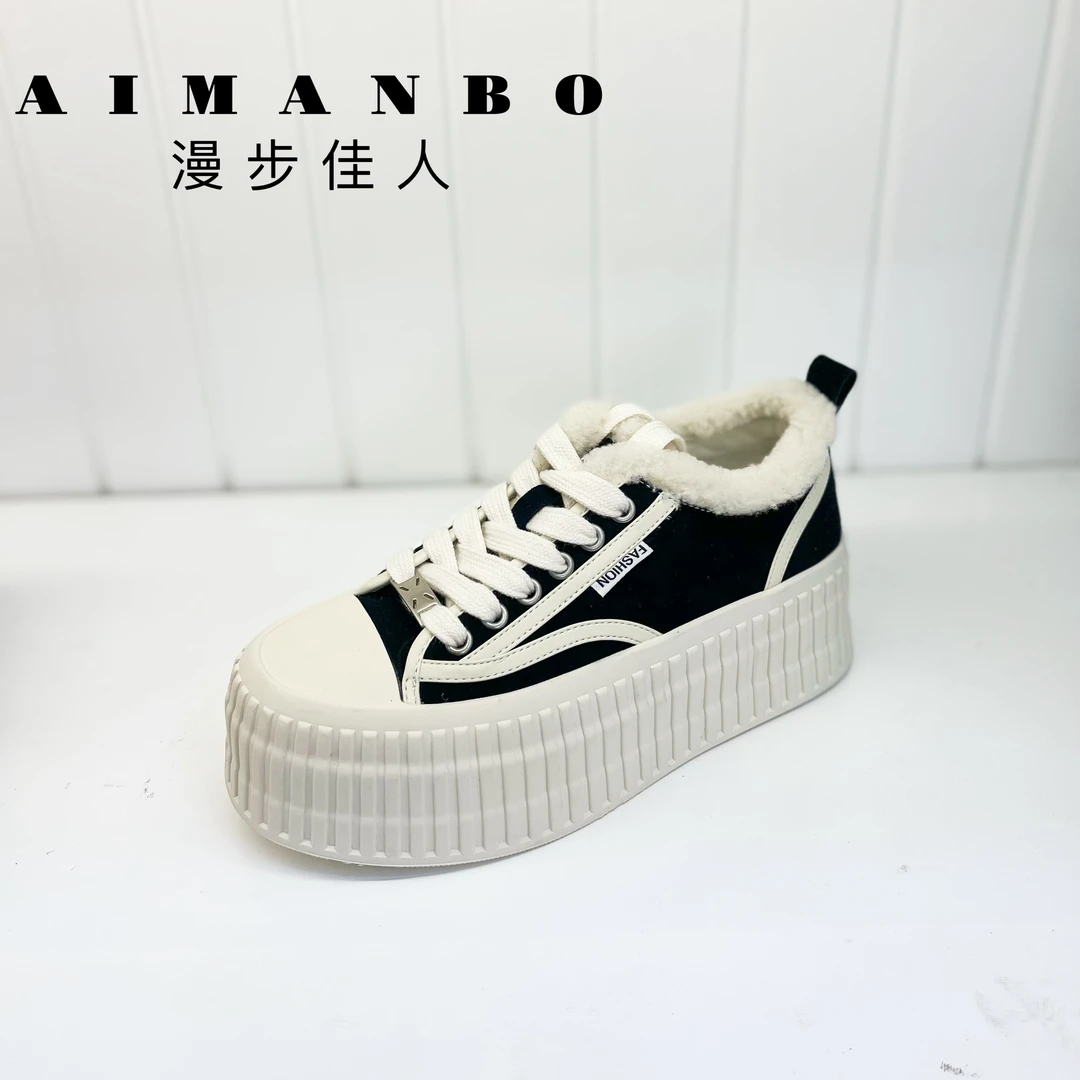 漫步佳人352193587二棉休闲厚底饼干鞋