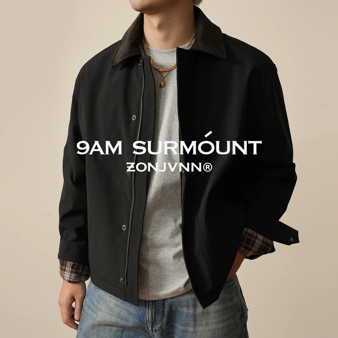 ZONJVNN狩猎者夹克巴恩风工装外套灯芯绒复古做旧秋冬新款男百搭