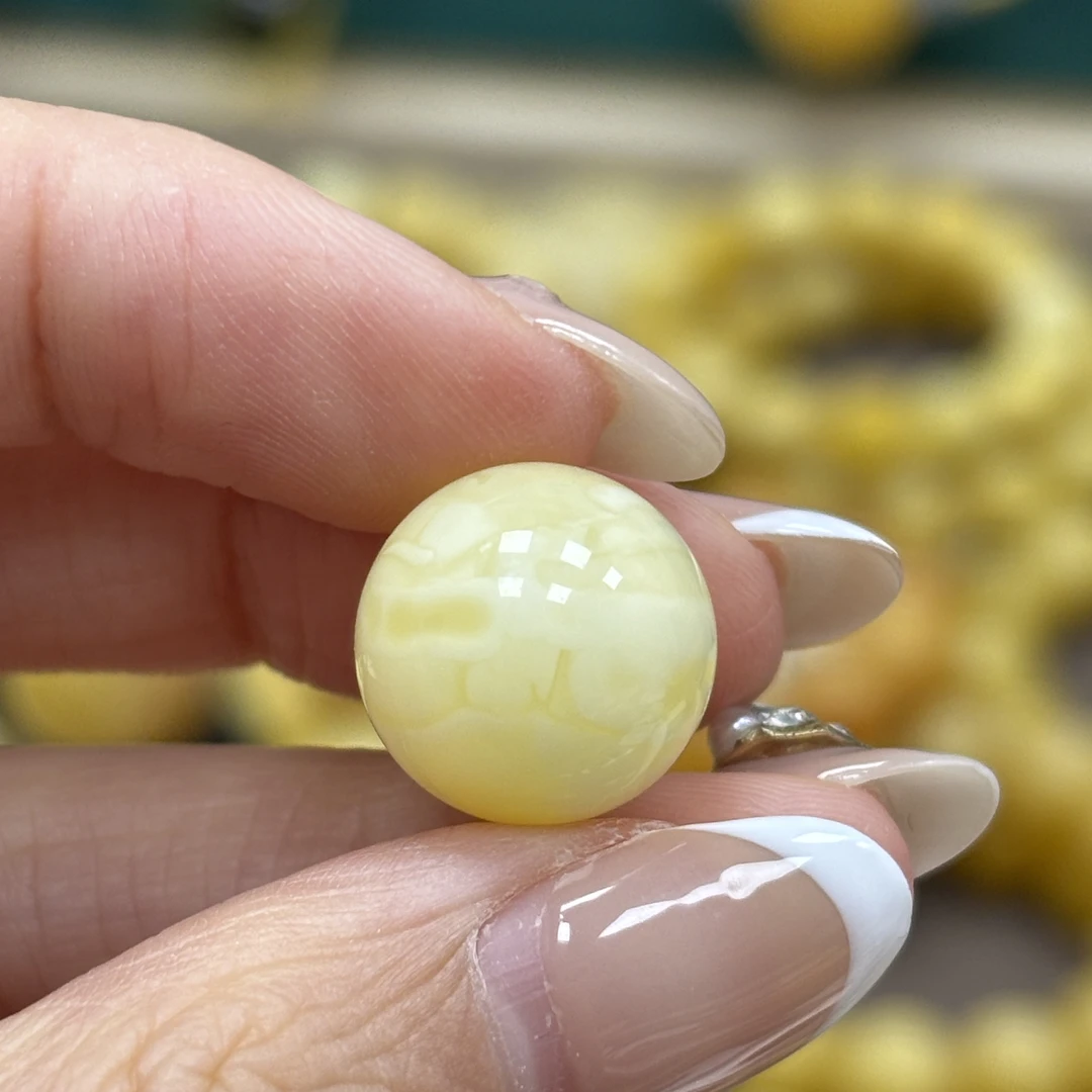 14.0mm 小妖珠宝天然原矿琥珀蜜蜡