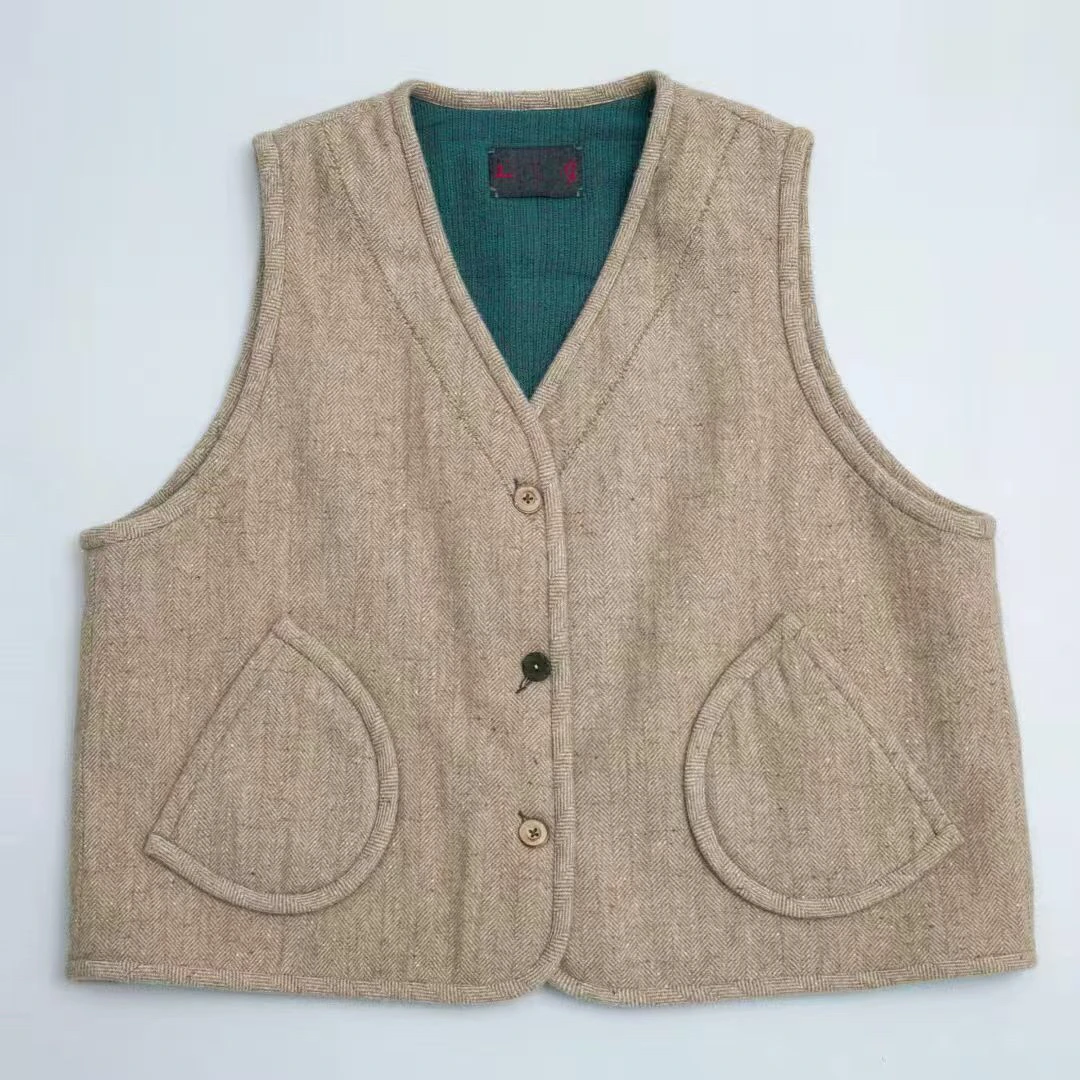 冬冬分享《垒土》768-1羊毛V领棉马甲