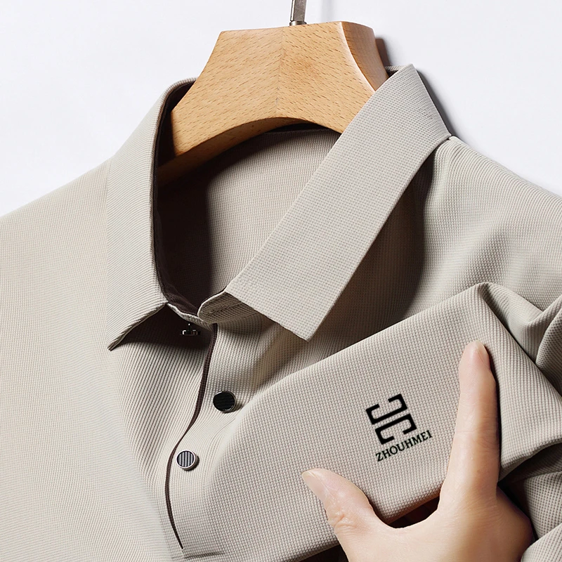 2025夏季新款男士冰丝polo衫商务休闲宽松短袖男透气薄款百搭款