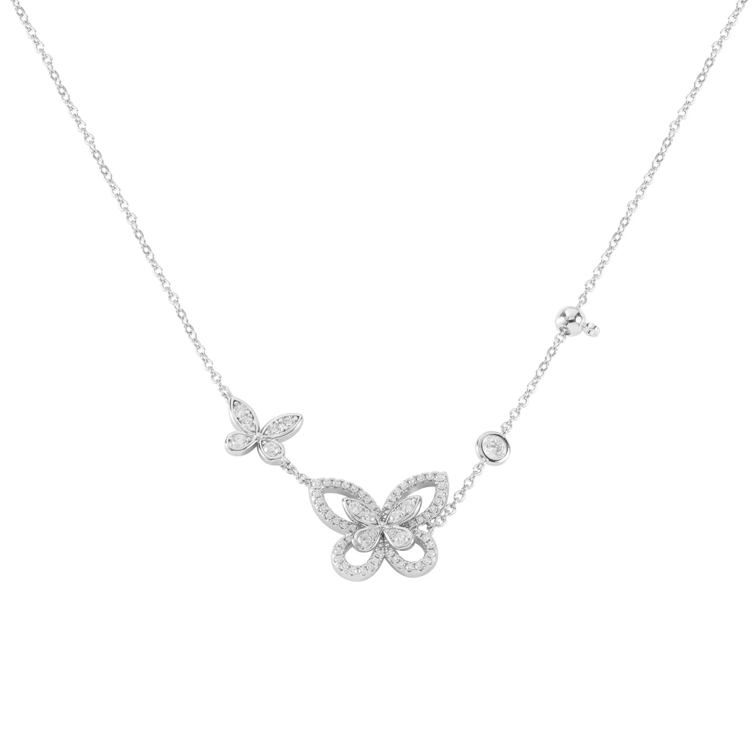 镀k金【银耀蝶影】CNC精工蝴蝶 轻奢时尚项链45cm  0892