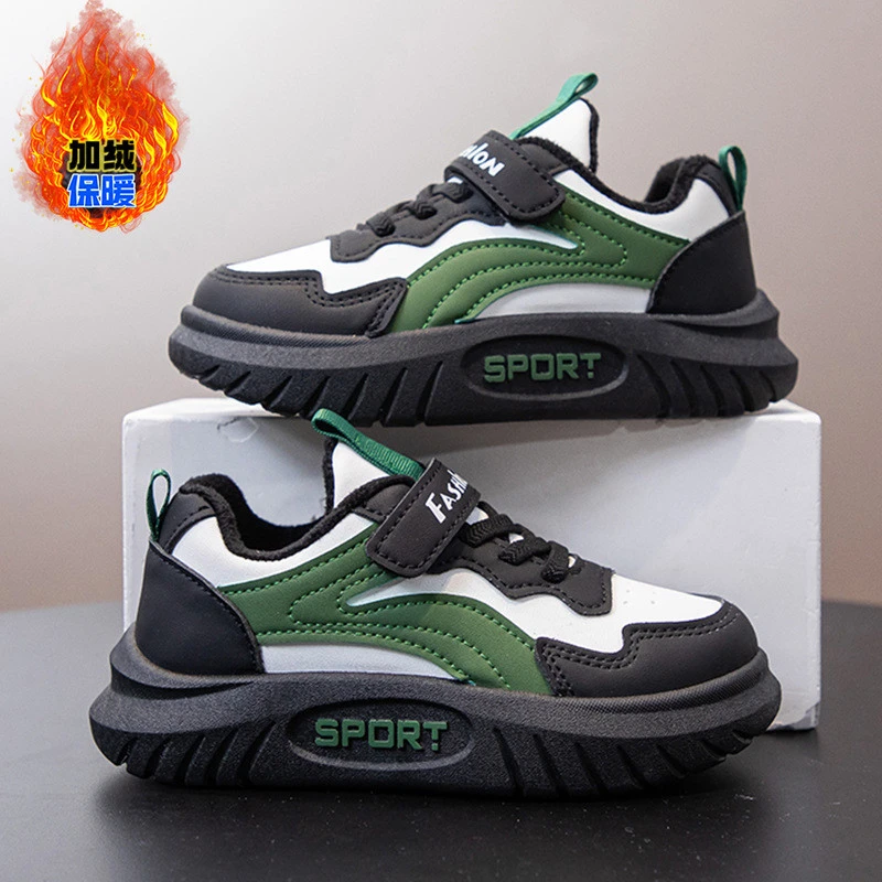 男童冬季新款加绒加厚保暖休闲板鞋加棉运动鞋潮流百搭棉鞋鞋子