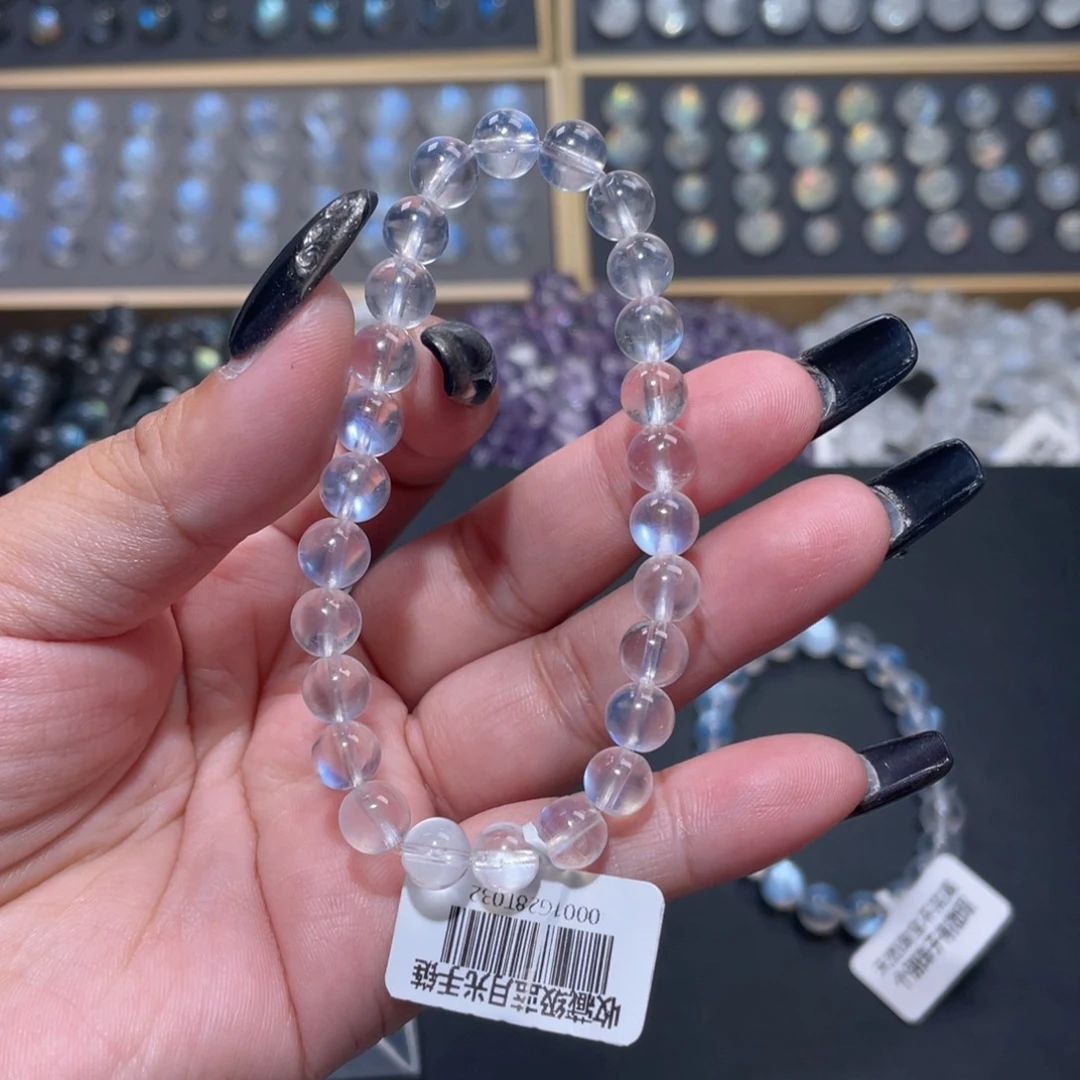 D***U手链未镶嵌长石蓝月光手链7mm