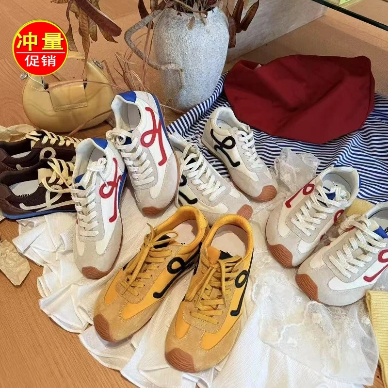 爆款德训平底阿甘鞋2025春季新款复古百搭轻便时尚平底休闲板鞋女