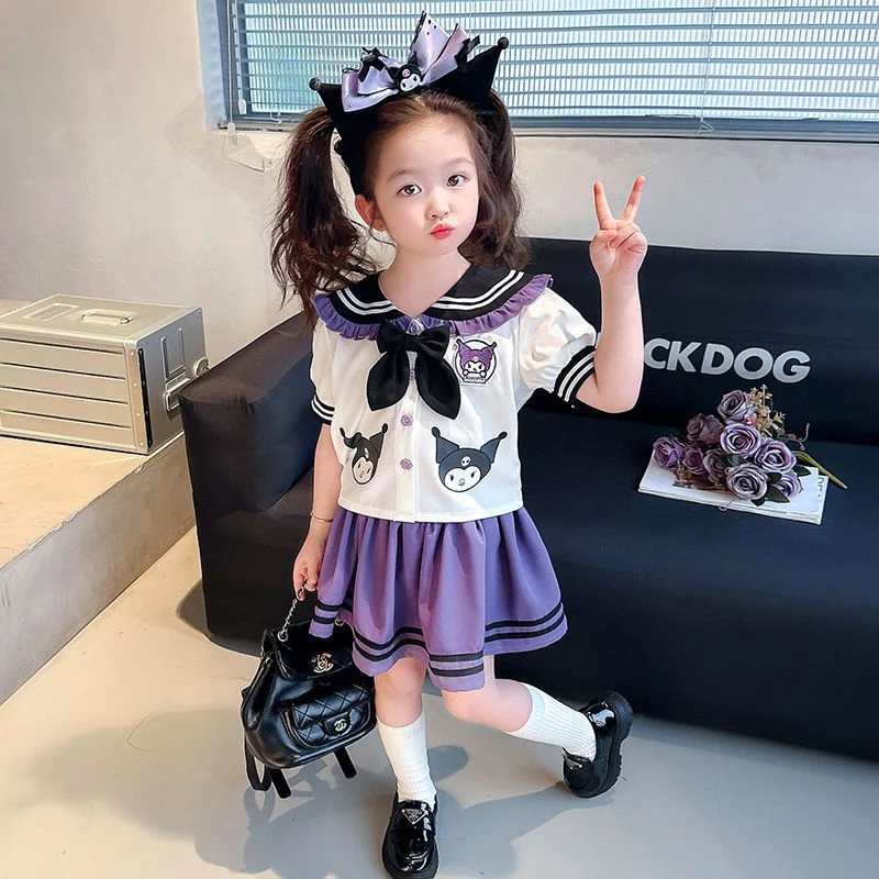 女童库洛米JK套装2025夏季新款儿童女孩短袖学院风女童夏装两件套
