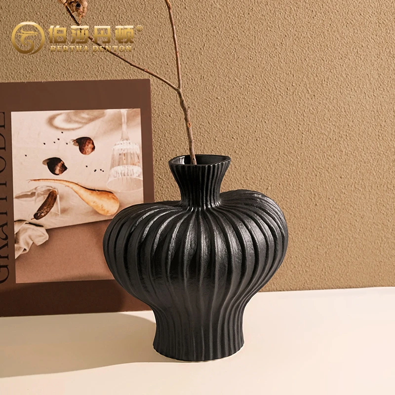 BERTHA DENTON/伯莎丹顿复古侘寂花瓶花陶瓷艺术客厅桌面摆件装饰