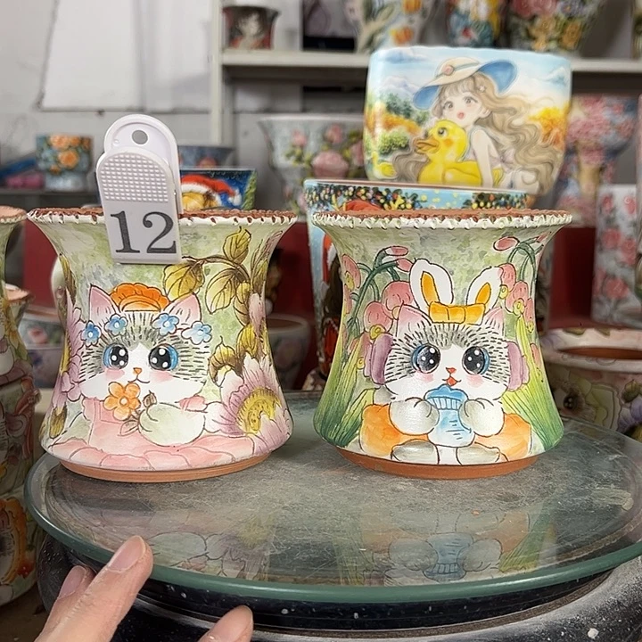 满38包邮 景德镇手绘花盆性价比超高