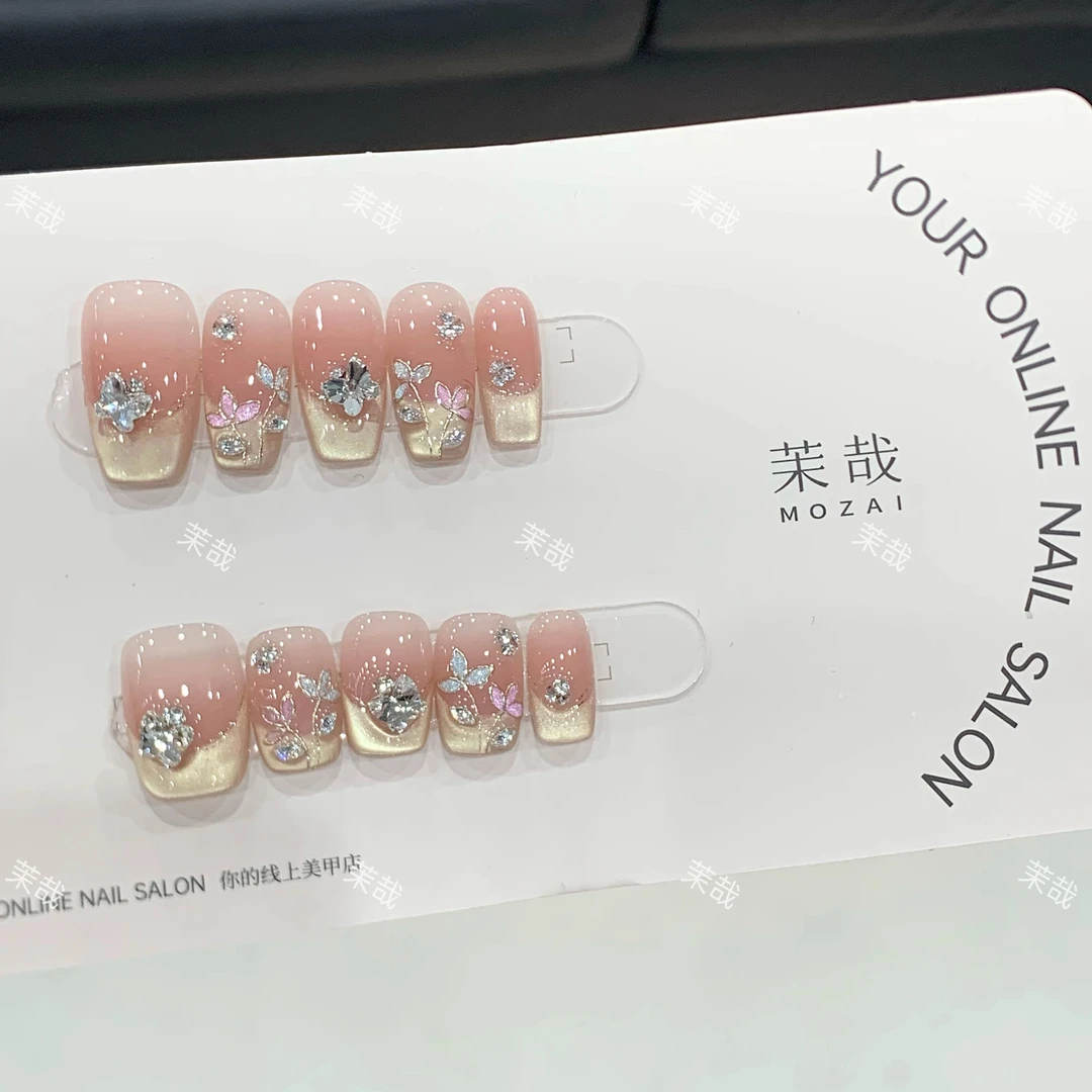 茉哉【繁花之境】纯手工定制美甲拆卸穿戴甲A3605