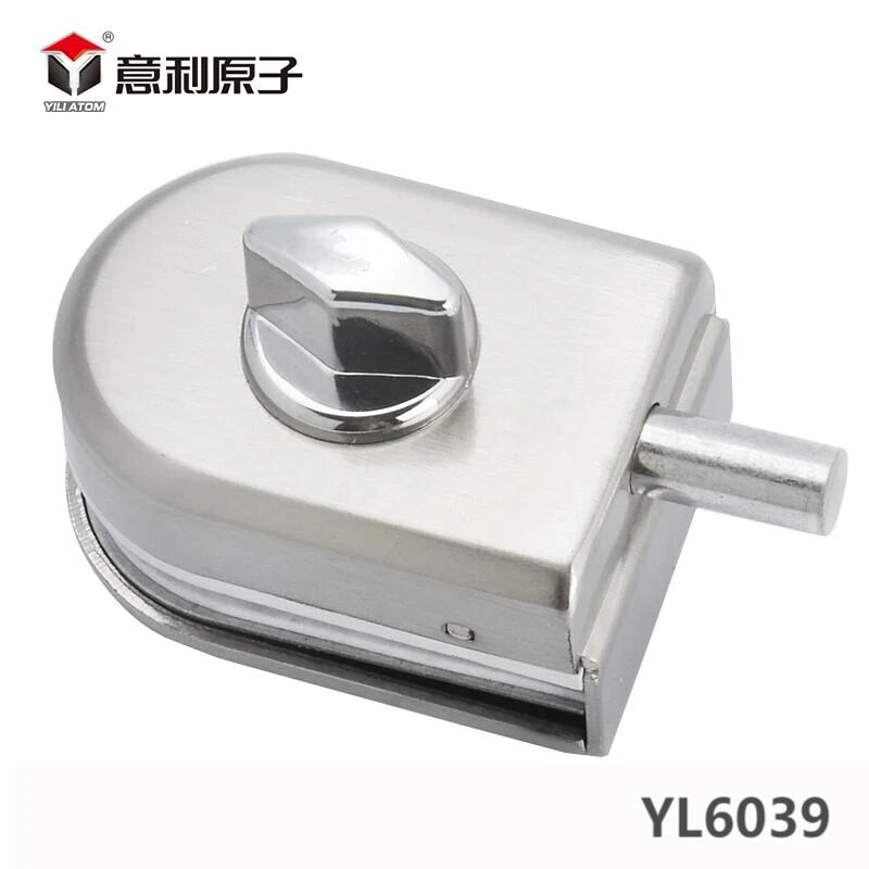 （拍一发二）意利6039小型玻璃门锁(旋钮/单门单开)