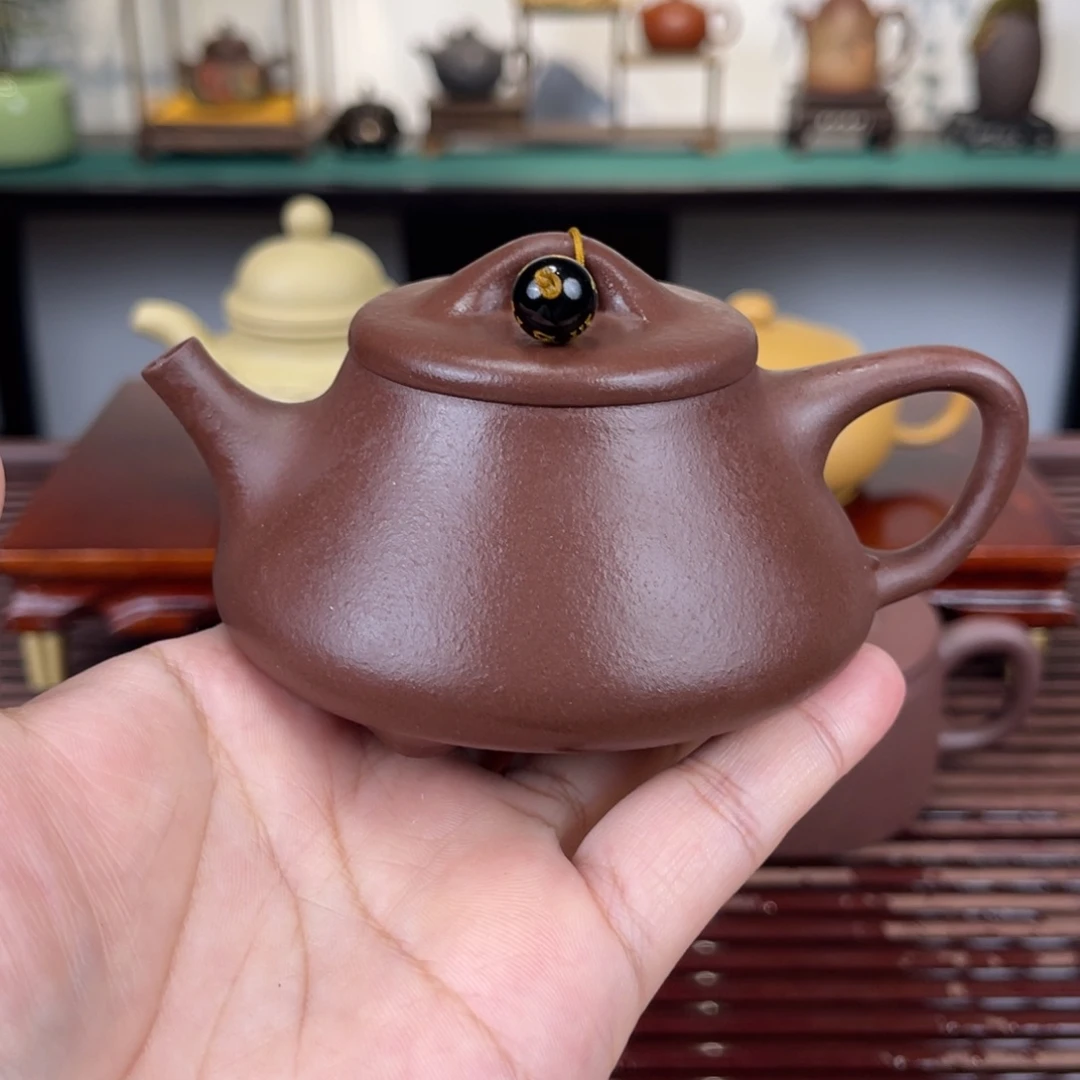 紫砂茶壶150毫升半手工紫泥子冶石瓢