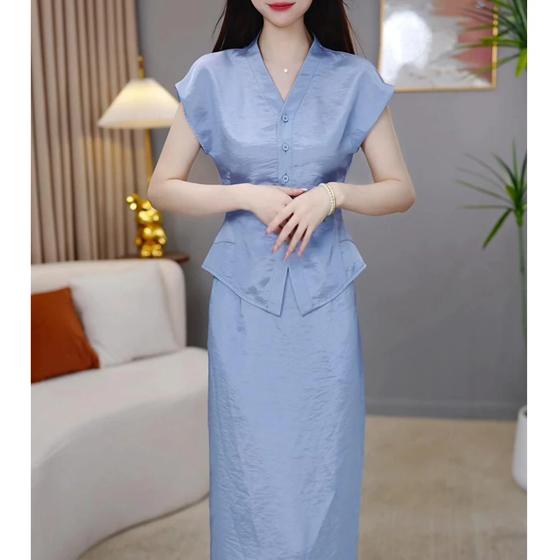 【套装定制】B970图片色上衣套裙优雅气质时尚减龄休闲显瘦夏季收腰