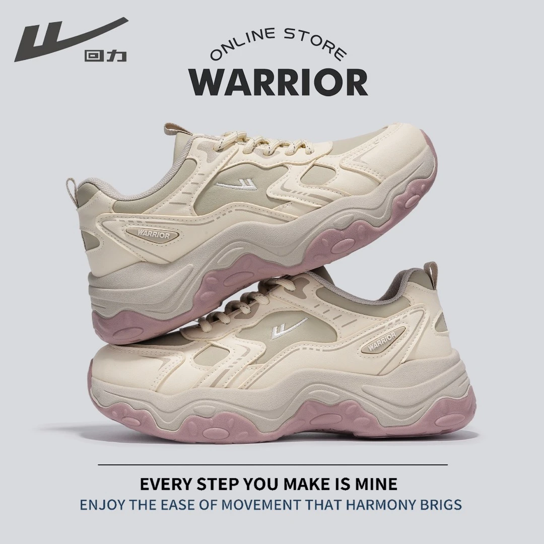 Warrior/回力回力秋季新款女鞋厚底老爹鞋百搭休闲徒步鞋时尚爆款