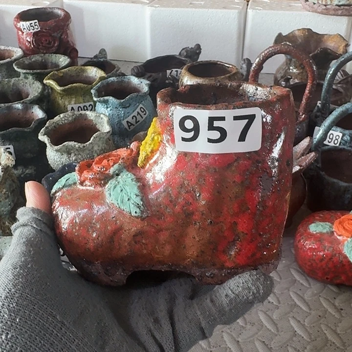 内口5高9粗陶手工