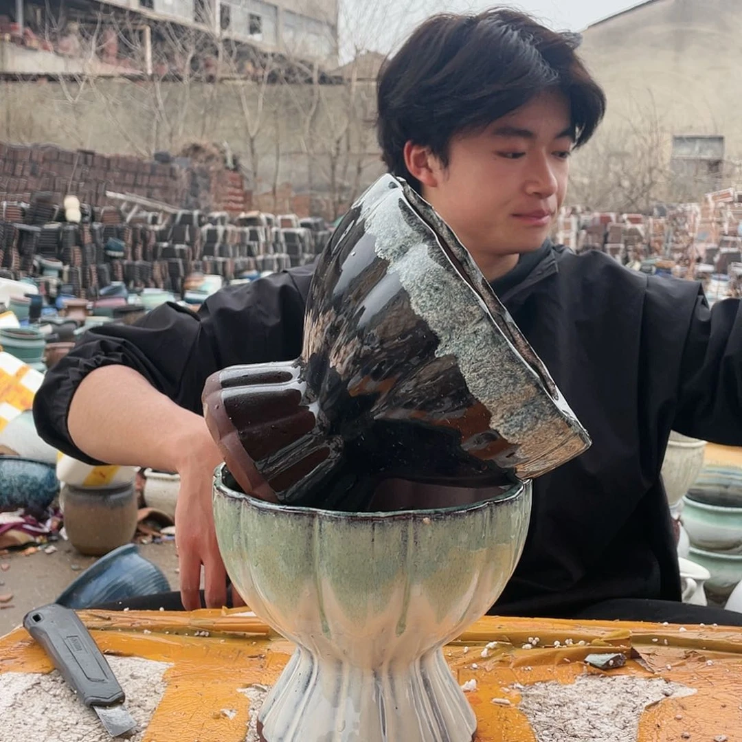 宜兴紫砂粗陶花盆