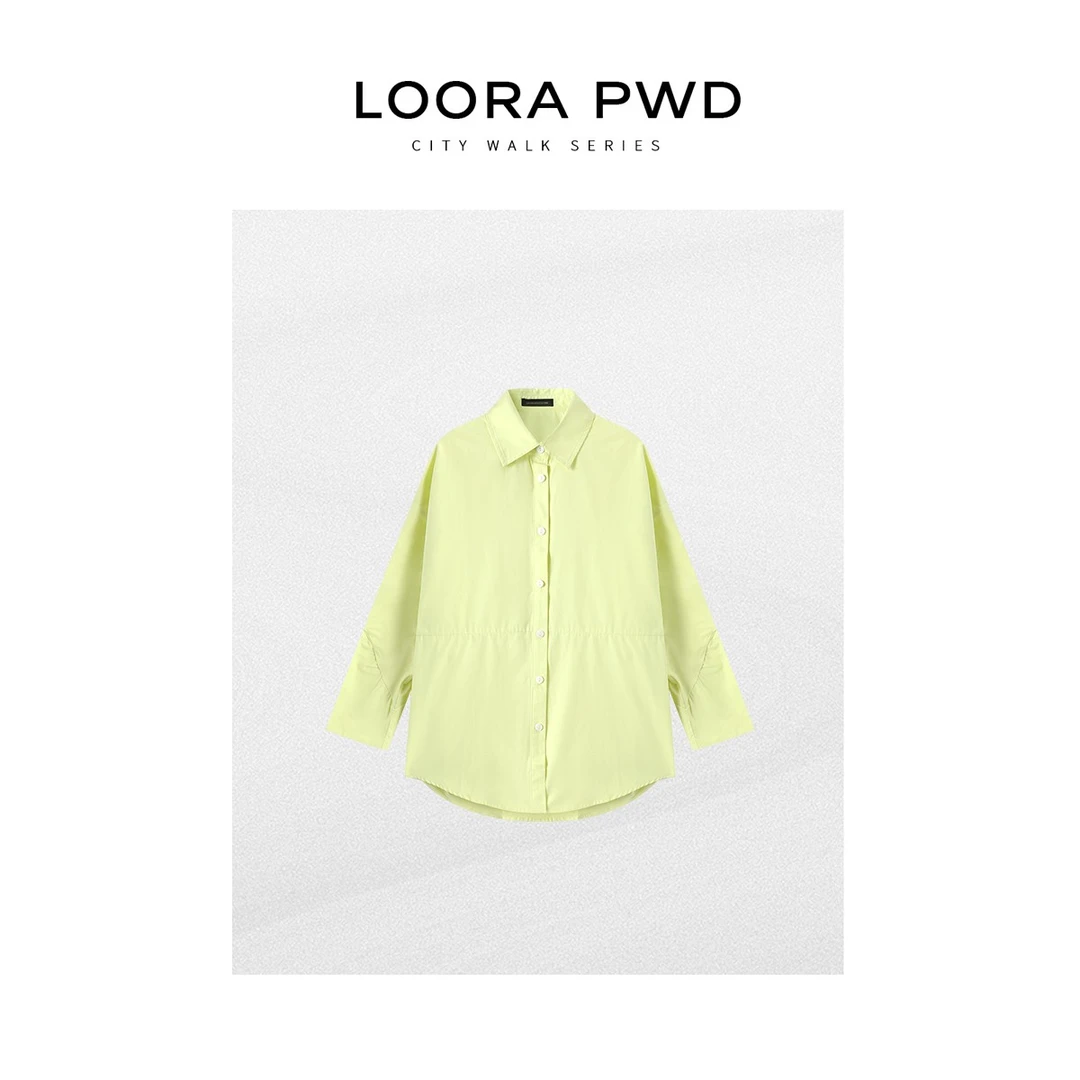LOORAPWD/罗拉密码【纯棉】新风格柠光逸韵宽松纯棉衬衫25CJAH0030N