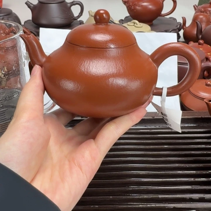 茶壶紫砂梨形朱泥全手240cc